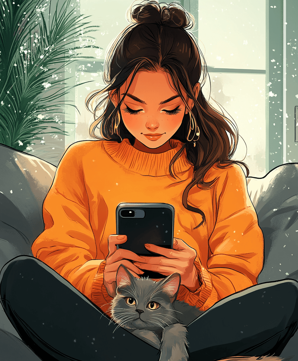 Girl with cat